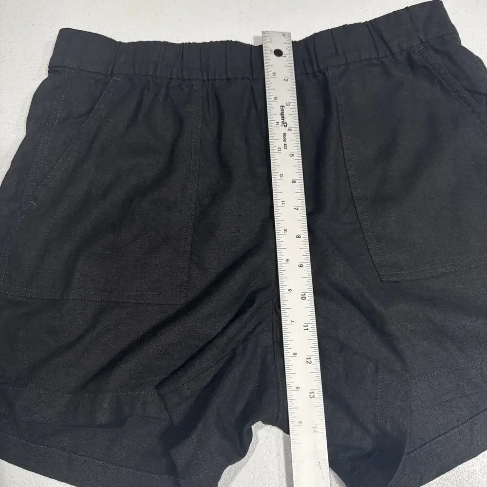 J. Crew Linen Blend Pull On Seaside Shorts Women Size S Pockets Casual Vacation - Picture 11 of 12